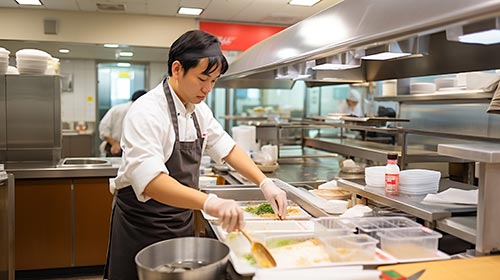 飲食店で働く男性