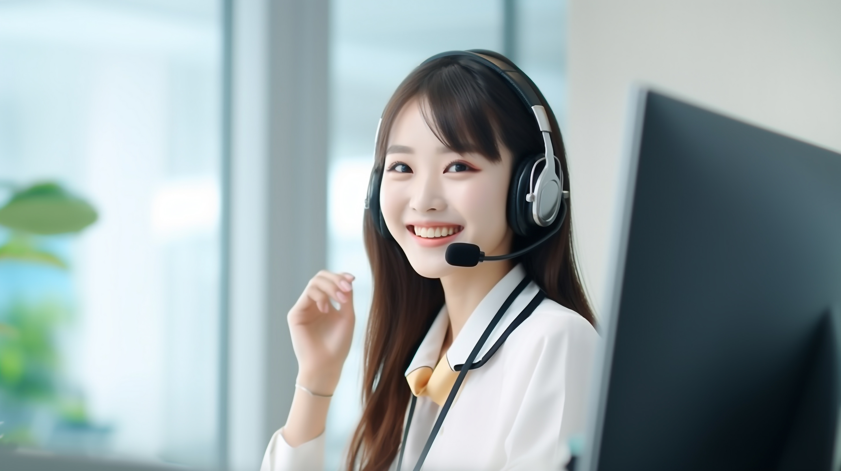 オペレーターの若い女性