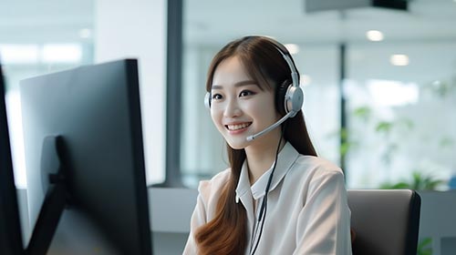 オペレーターの若い女性