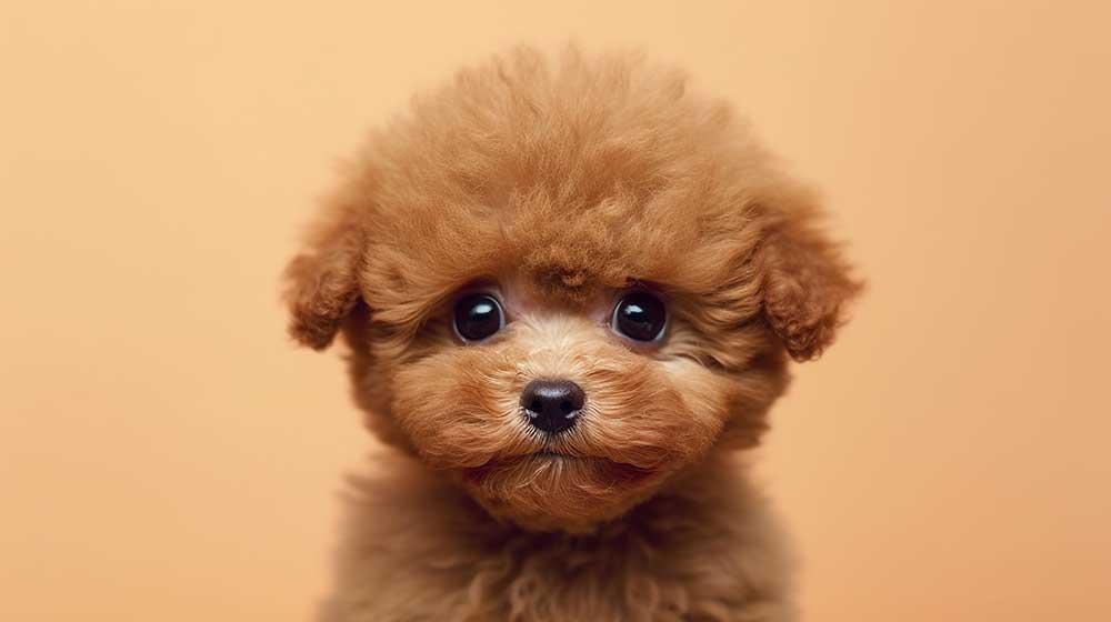 ブラウンのトイプードルの子犬