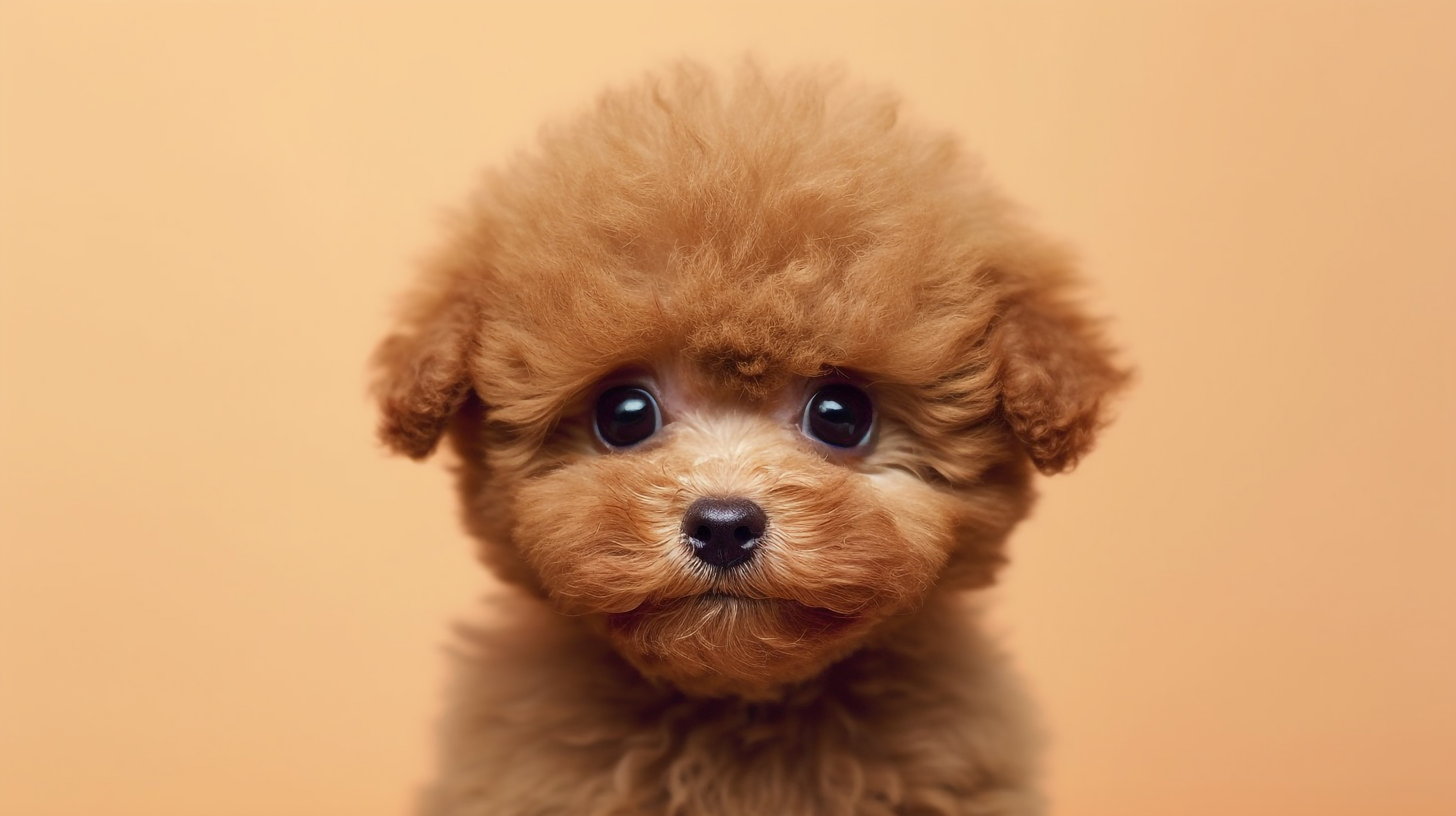 ブラウンのトイプードルの子犬