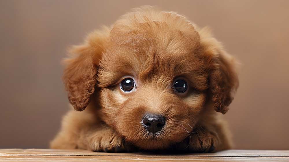 ブラウンのトイプードルの子犬