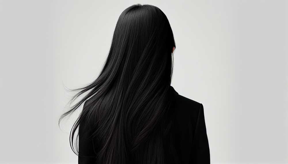 黒い服を着た黒髪の女性の後ろ姿