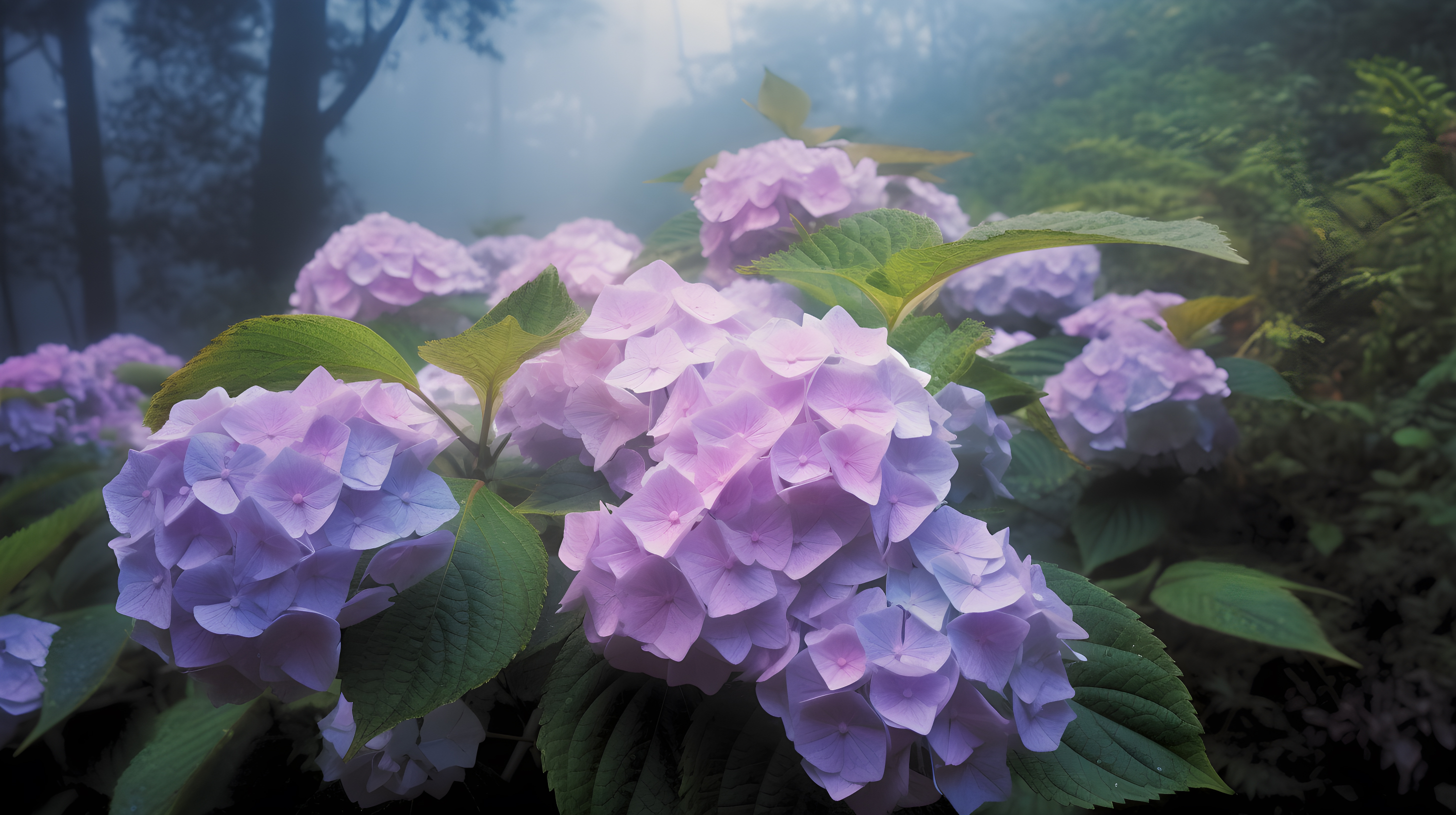 幻想的な紫陽花