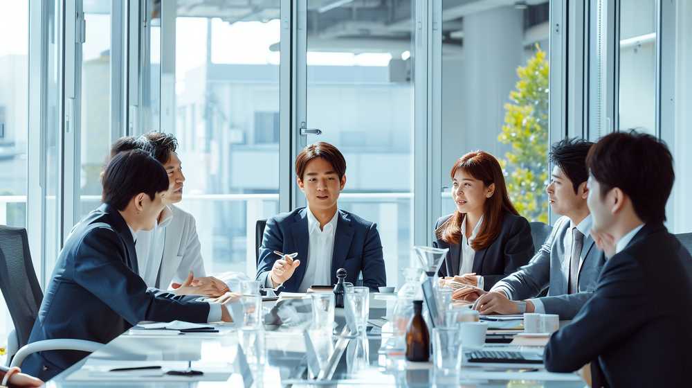 若手社員たちによるチーム会議