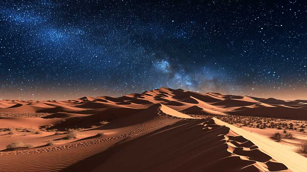砂漠と星空