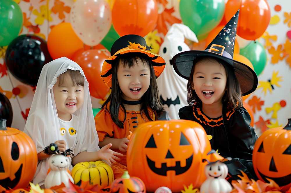 ハロウィンのコスプレをした子供たち