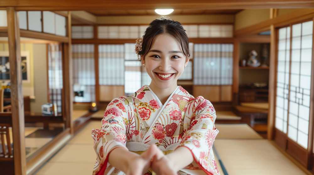 晴れ着を着た若い女性