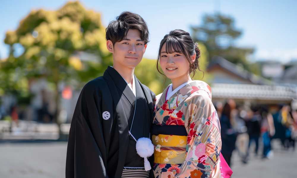 成人の日を迎えた男女