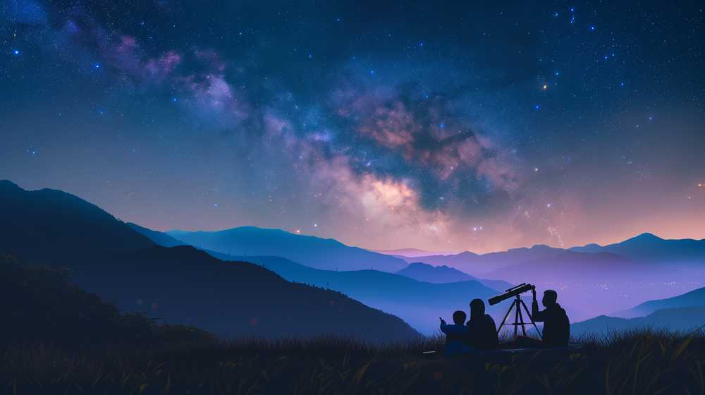 家族で天体観測