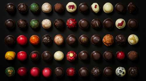 カラフルなトリュフチョコレート