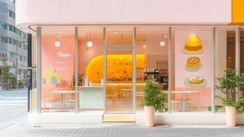 かわいいパンケーキショップの外観