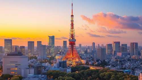 夕暮れの東京タワー