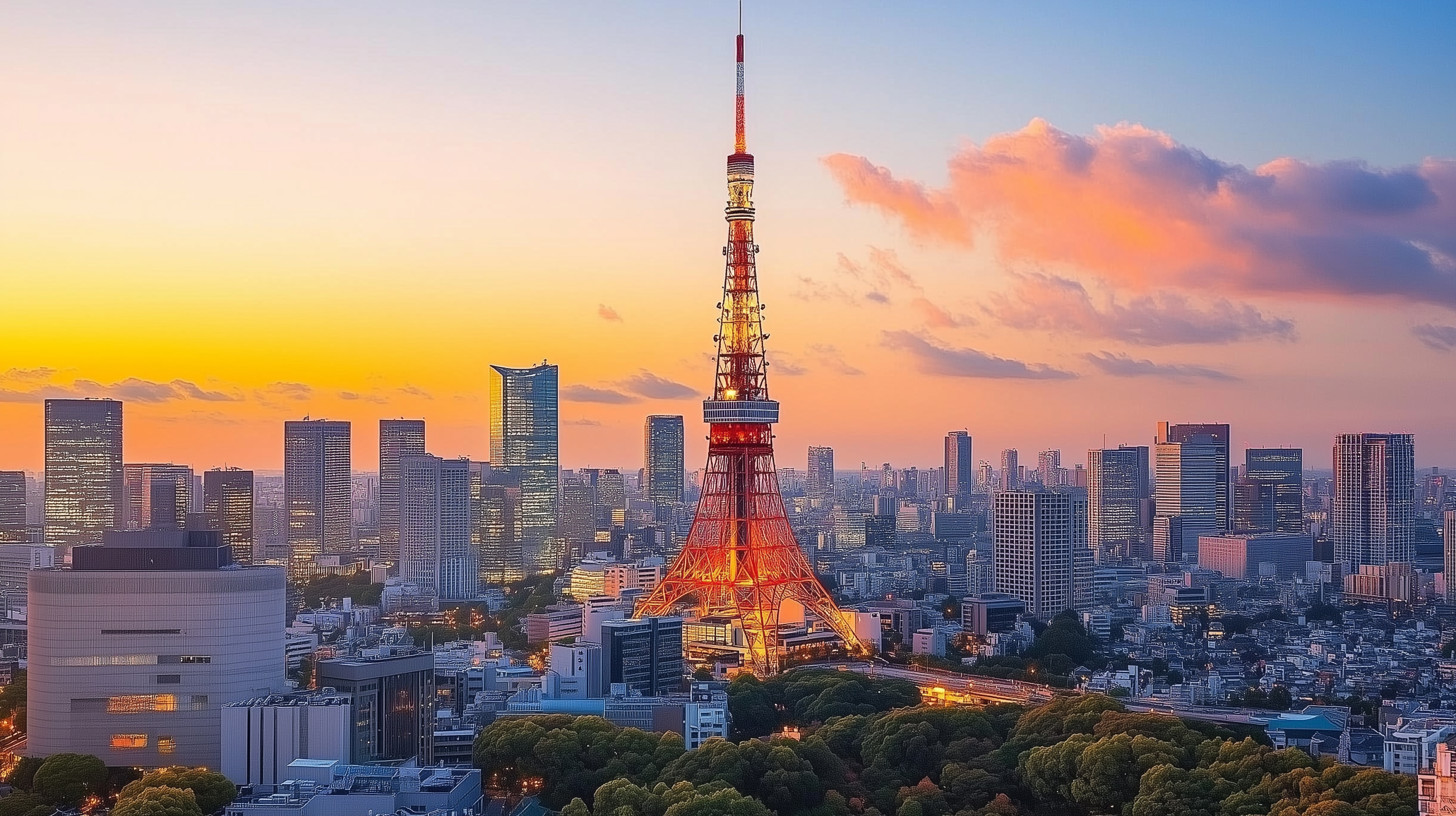 夕暮れの東京タワー