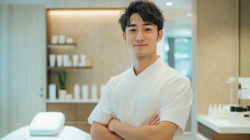 笑顔の男性施術スタッフ
