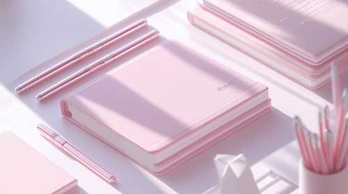 パステルピンクの文房具