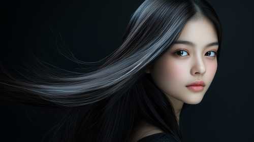 黒髪ストレートヘアの女性
