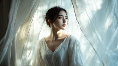 白い服を着た女性