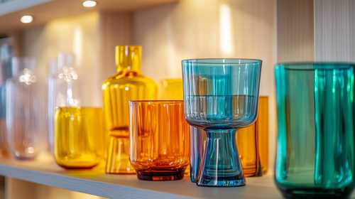 カラフルなガラス製品