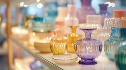 カラフルなガラス製品