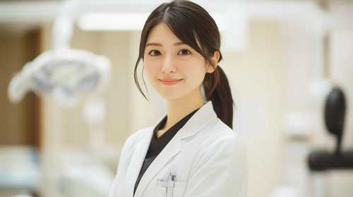 笑顔の若い女性医師