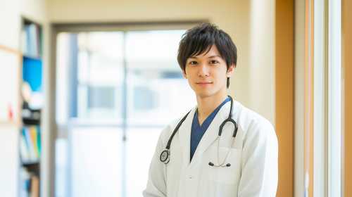 笑顔の若い男性医師