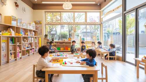 温かみのある保育園でのびのび遊ぶ子どもたち