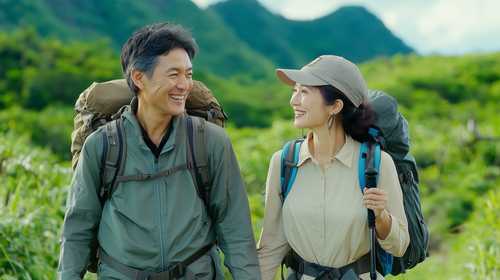 シニア夫婦のハイキング