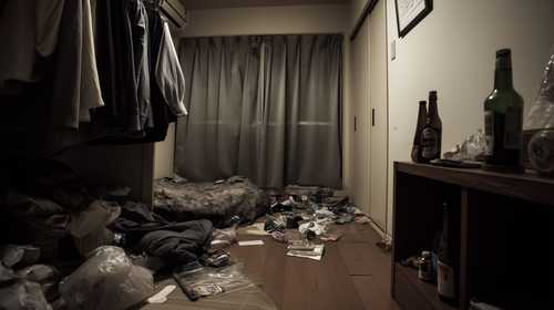 散らかった汚部屋の一室
