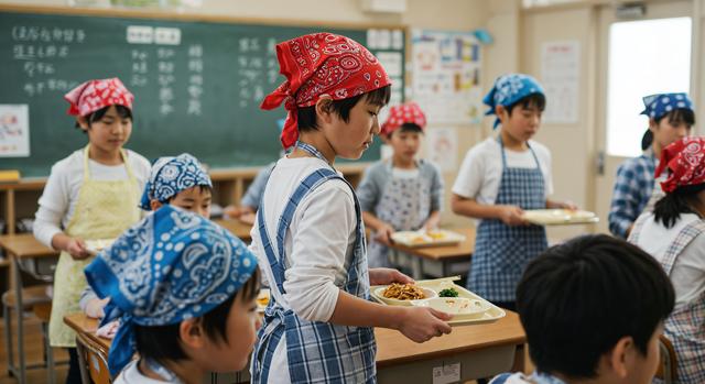 小学校の給食風景