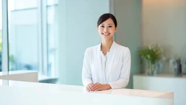 受付の女性