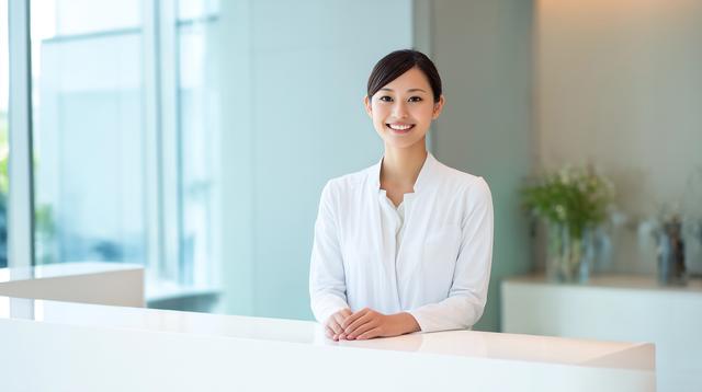 受付の女性