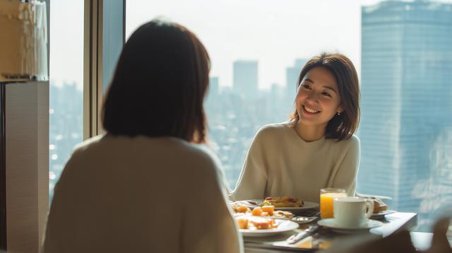 カフェでの朝食